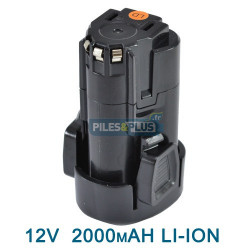 Batterie pour black et decker type LBXR12 -12V Li-Ion 2000mAH