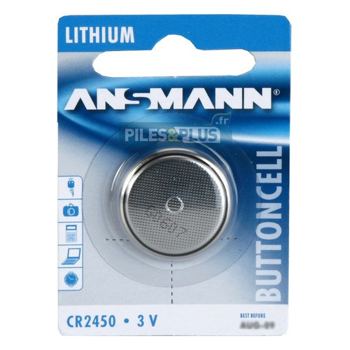 Pile bouton lithium CR2450 - 3V - Evergreen