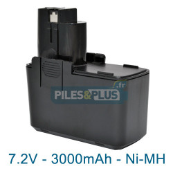Batterie pour Bosch type 2607335032 - 7.2V NiMH 3000mAh