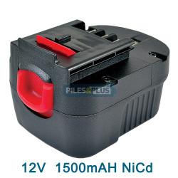 Batterie pour Black et Decker type A12 -12V NICD 1500 mAh