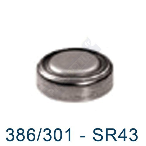 Pile bouton - Oxyde d'argent 386 - 301 - SR43 - 1.55V - ENERGIZER