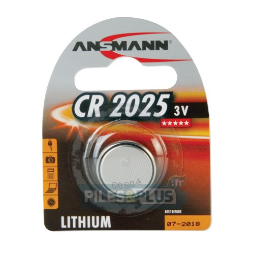 Piles boutons au lithium CR2025 3V/3 volts Energizer, longue durée, paq. 2